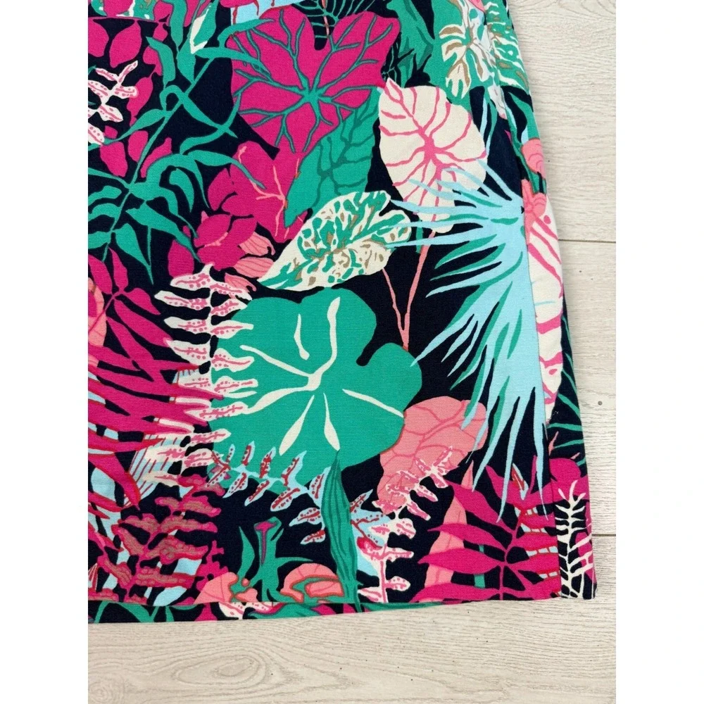 Talbots Cotton Hawaiian Multicolor Floral Cotton Lined Skirt Size‎ 12